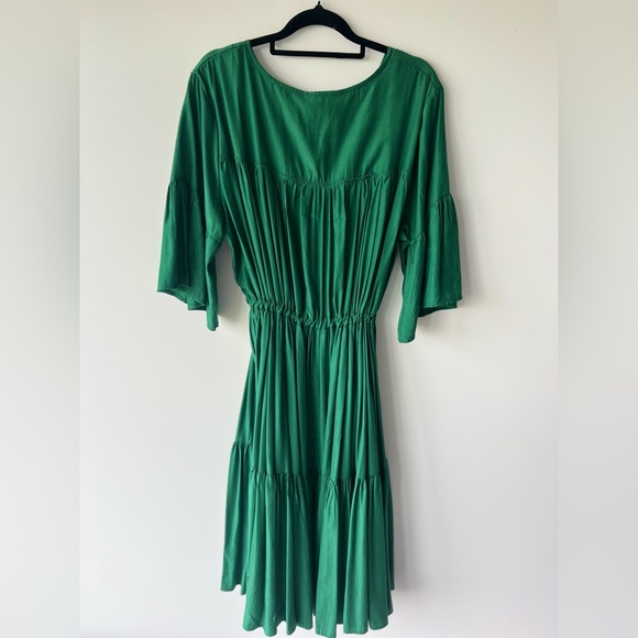 Worthier Umina Tie Waist Dress in Forrest Green Size S/M BNWT - Picture 7 of 8